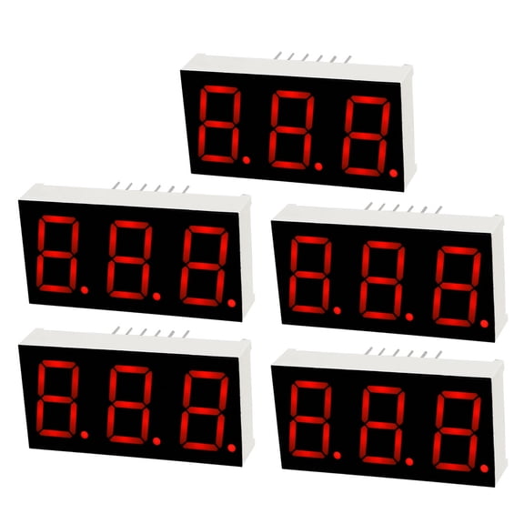Common Anode 12 Pin 3 Bit 1.48 x 0.75 x 0.31 Inch 0.55" Red  Display 5pcs