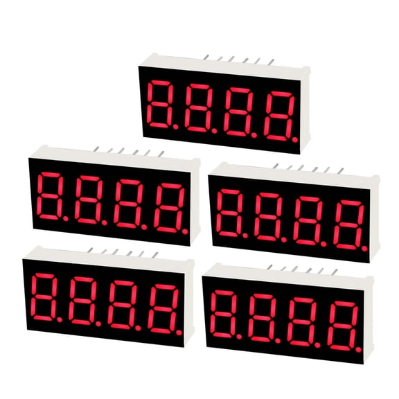 Common Anode 12 Pin 4 Bit 1.18 x 0.55 x 0.28 Inch 0.35" Red  Tube 5pcs