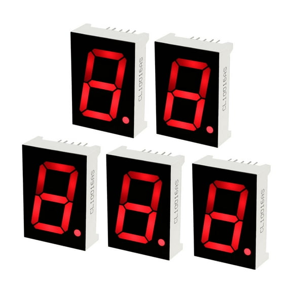 Common Cathode 10 Pin 1 Bit 1.34 x 0.94 x 0.41 inch 1" Red Display 5Pcs