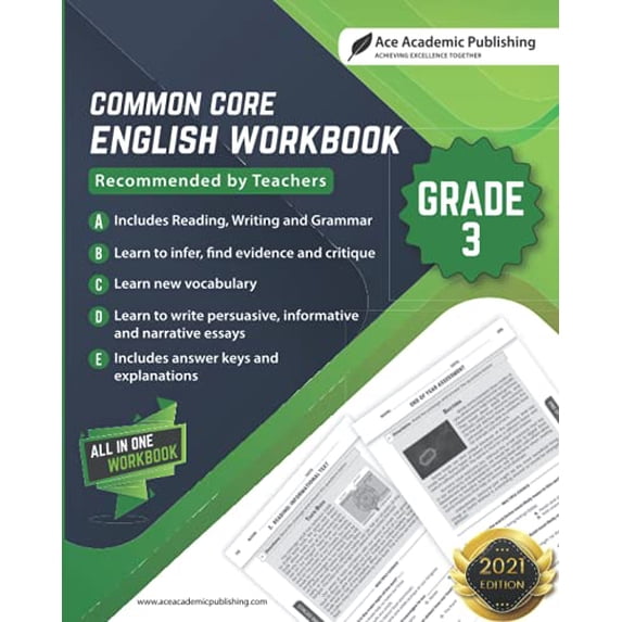 Pre-Owned Common Core English Workbook: Grade 3 English Paperback
