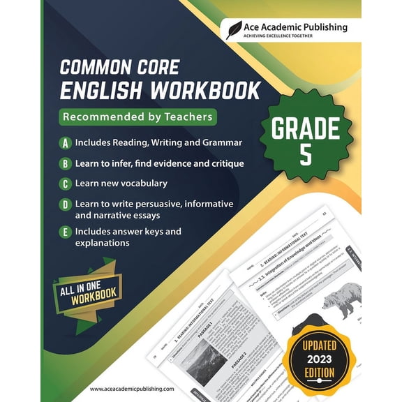 Common Core English Workbook: Grade 5, (Paperback)