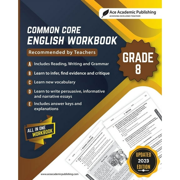 Common Core English Workbook: Grade 8, (Paperback)