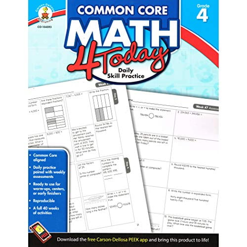 Pre-Owned Common Core Math 4 Today, Grade 4: Daily Skill Practice Volume 7 (Paperback) 1624426026 9781624426025