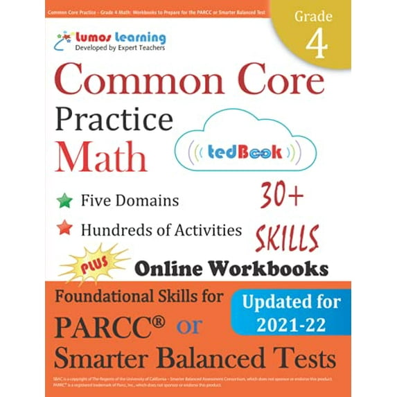Pre-Owned Common Core Practice - Grade 4 Math: Workbooks to Prepare for the Parcc or Smarter Balanced Test (Paperback) 1940484448 9781940484440