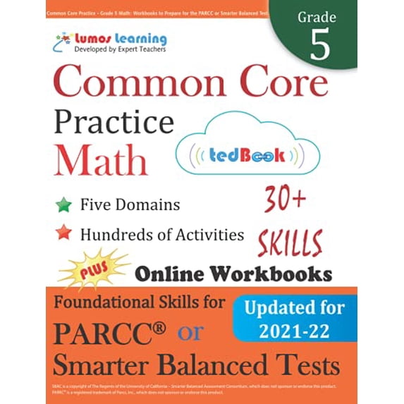 Pre-Owned Common Core Practice - Grade 5 Math: Workbooks to Prepare for the Parcc or Smarter Balanced Test (Paperback) 1940484456 9781940484457