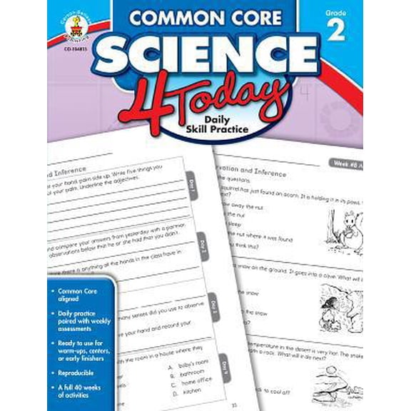 Pre-Owned Common Core Science 4 Today, Grade 2: Daily Skill Practice (Common Core 4 Today) (Paperback) 1483811255 9781483811253