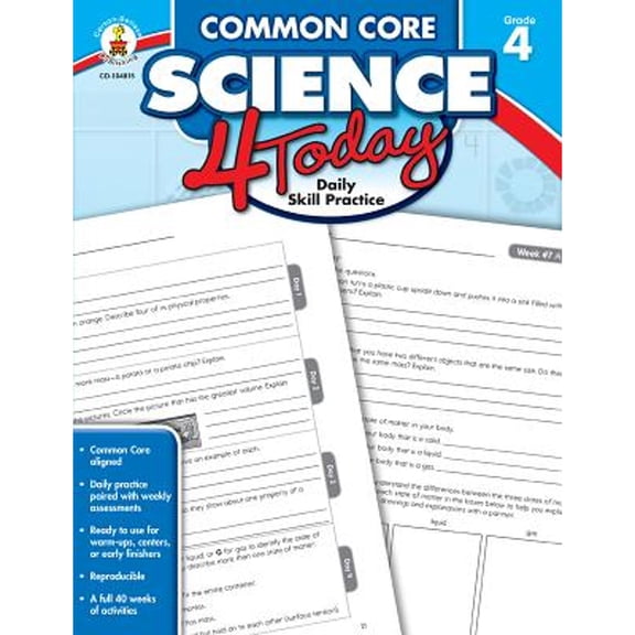 Pre-Owned Common Core Science 4 Today, Grade 4: Daily Skill Practice Today Paperback