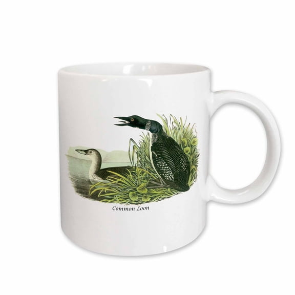 3drose, Common Loon by John James Audubon, 11oz Mug