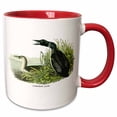 thumbnail image 1 of 3drose, Common Loon by John James Audubon, 11oz Two-tone Red Mug, 1 of 6