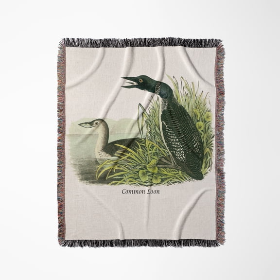 Common Loon By John James Audubon, Woven Blanket