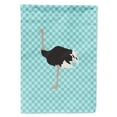thumbnail image 1 of Common Ostrich Blue Check Flag Canvas House Size, 1 of 2