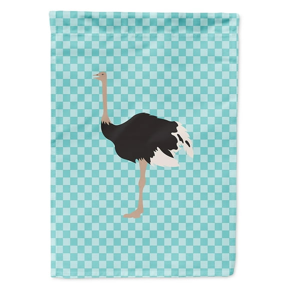 Common Ostrich Blue Check Flag Canvas House Size