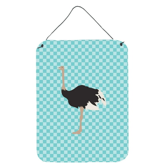 Common Ostrich Blue Check Wall or Door Hanging Prints