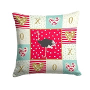 Common Ostrich Love Fabric Decorative Pillow