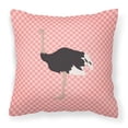 thumbnail image 1 of Common Ostrich Pink Check Fabric Decorative Pillow, 1 of 4
