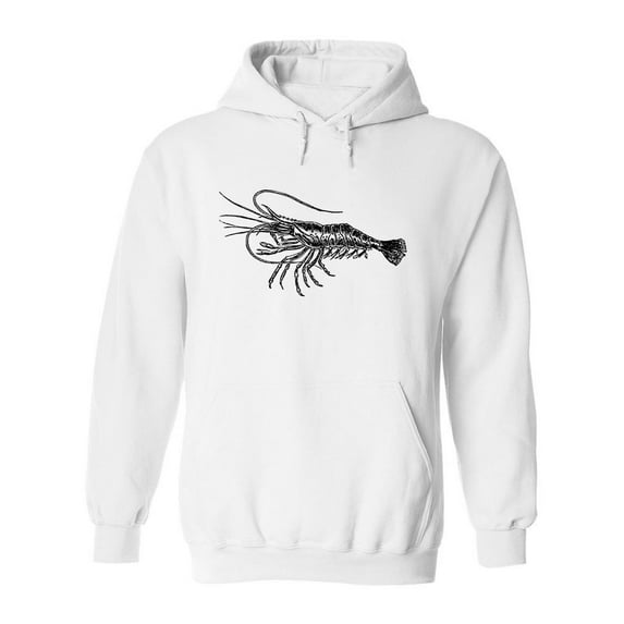 Common Prawn Sketch Hoodie Men -Image by Shutterstock, Male Large