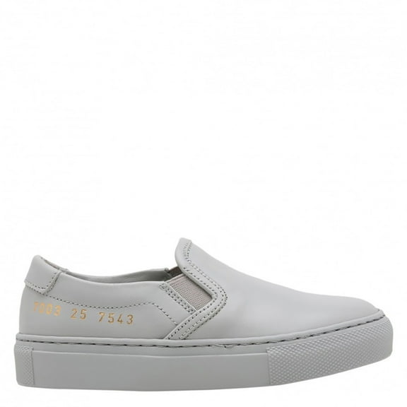 Common Projects Kids Grey Leather Slip On Sneakers, Brand Size 29 (12 Little Kids)