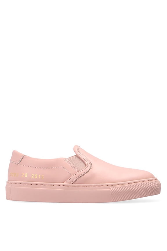 Kids Pink Leather Slip On Sneakers, Brand Size 25 (9 Tod)