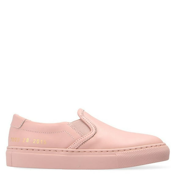 Common Projects Kids Pink Leather Slip On Sneakers, Brand Size 25 (9 Tod)
