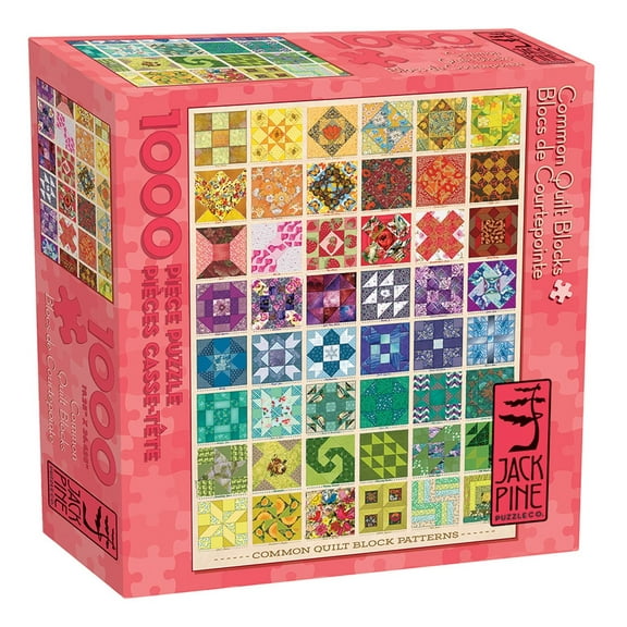 Jack Pine Puzzle - Common Quilt Blocks- 1000 Piece Jigsaw Puzzle