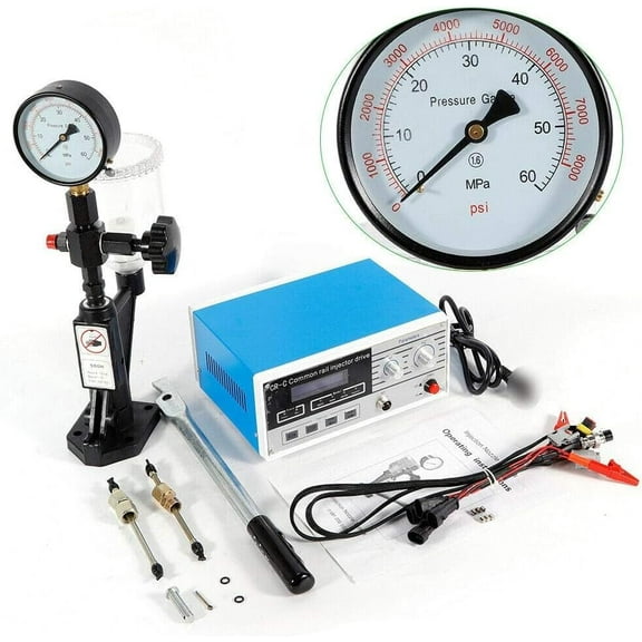 Common Rail Injector Tester Kit, Diesel Injector Tester 600 Bar 8000PSI CR-C Diesel, Multifunction Diesel Common Rail Injector Tester, with S60H Fuel Nozzle, for 6190/6200/6170 Diesel