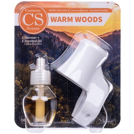 Common Scents Plug In Warmer w/Warm Woods Scented Oil 0.67oz