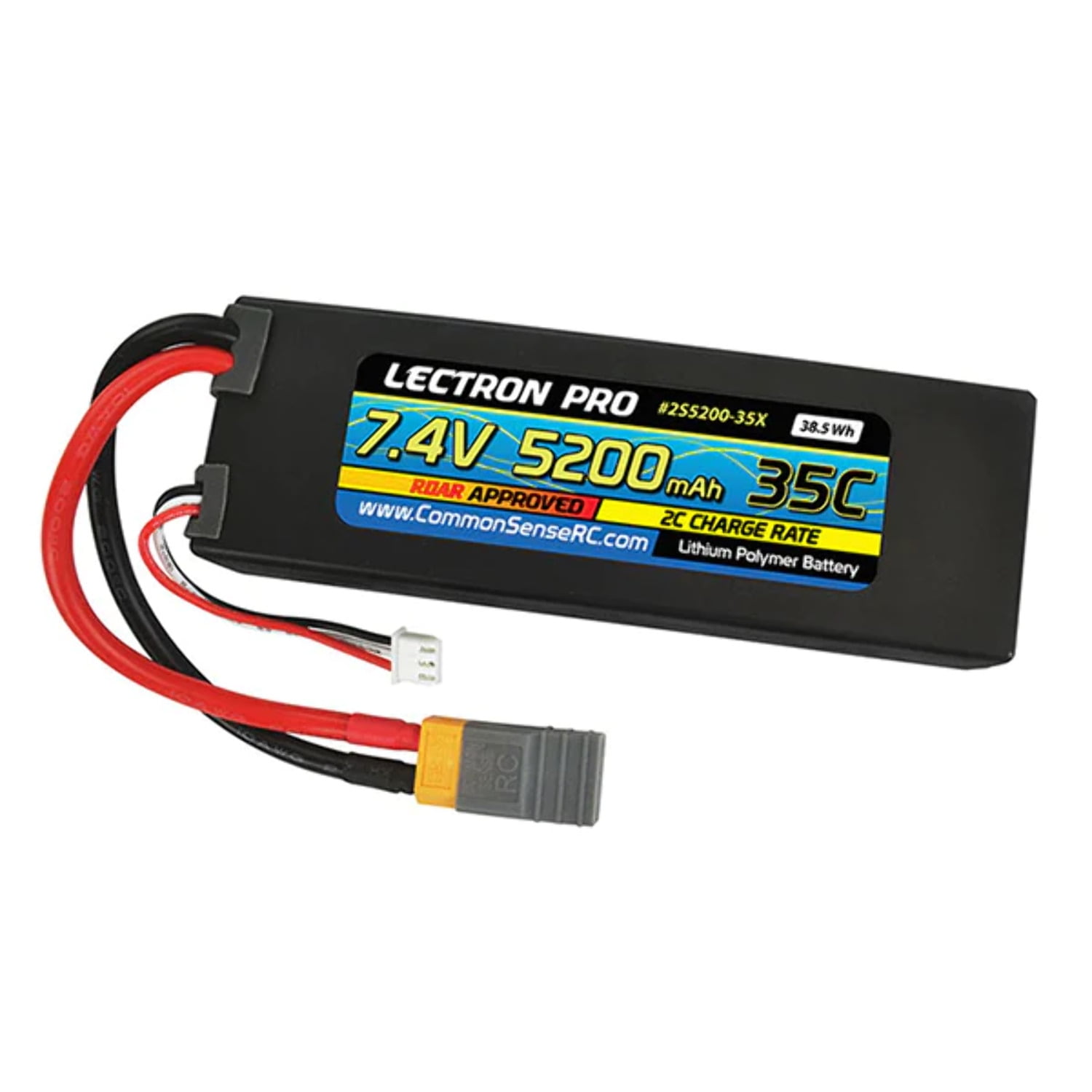 Common Sense RC Lectron Pro 2S 35C LiPo Battery w/XT60 (7.4V/5200mAh) w ...