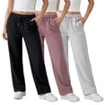 thumbnail image 1 of Common Stitch Women's Straight Leg Fleece Sweatpants, 3-Pack, Deep Pockets, Elastic Drawstring Waist, 1 of 7