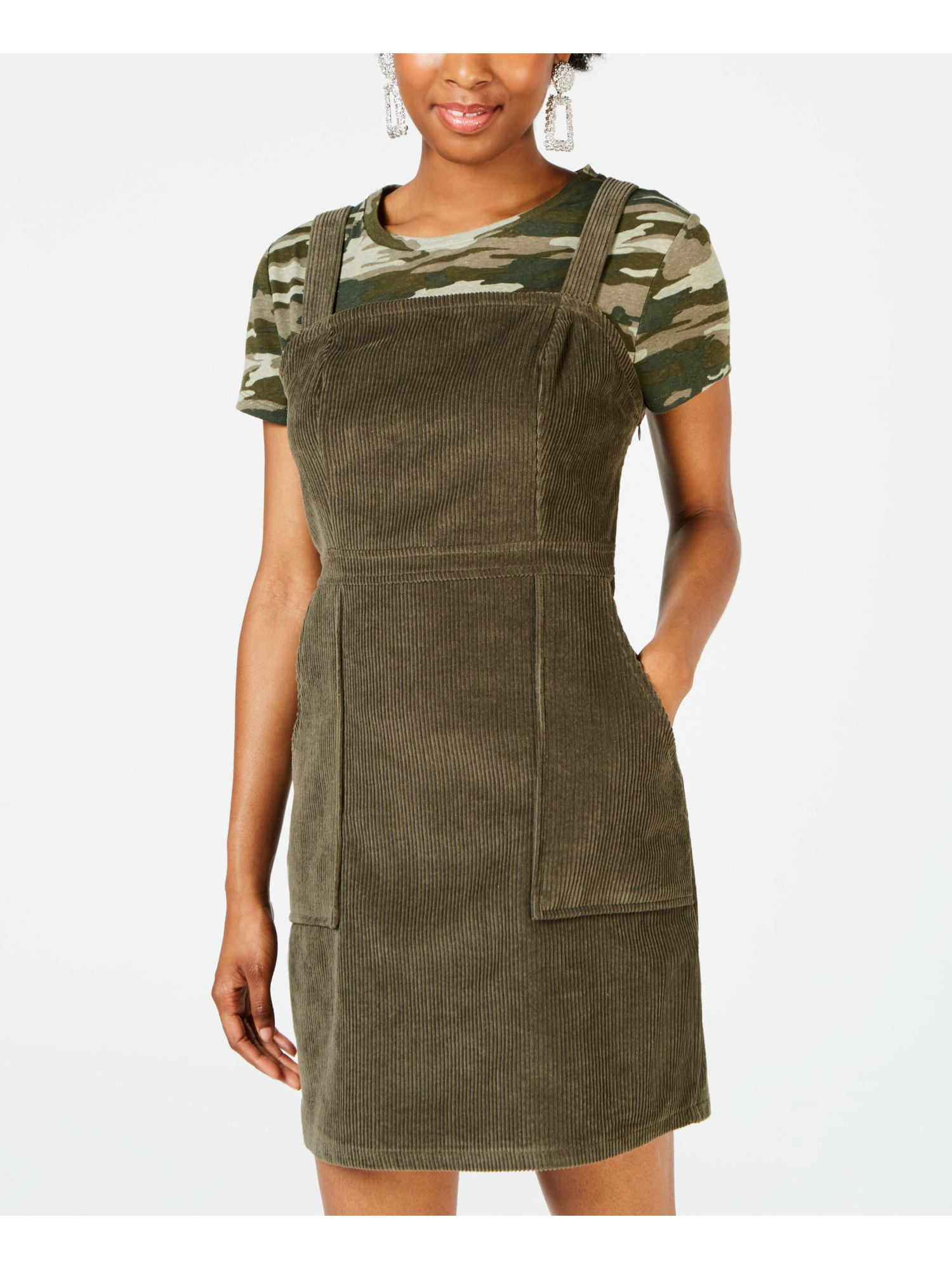 City Chic Women's Short Sleeve V Neck Below the Knee Wrap Dress Dress Green Size 20W