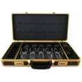 thumbnail image 1 of Common Wealth Barber Stylist Lock Attache Carrying Portable Travel Case Black With Gold Trim Organizer, 1 of 6
