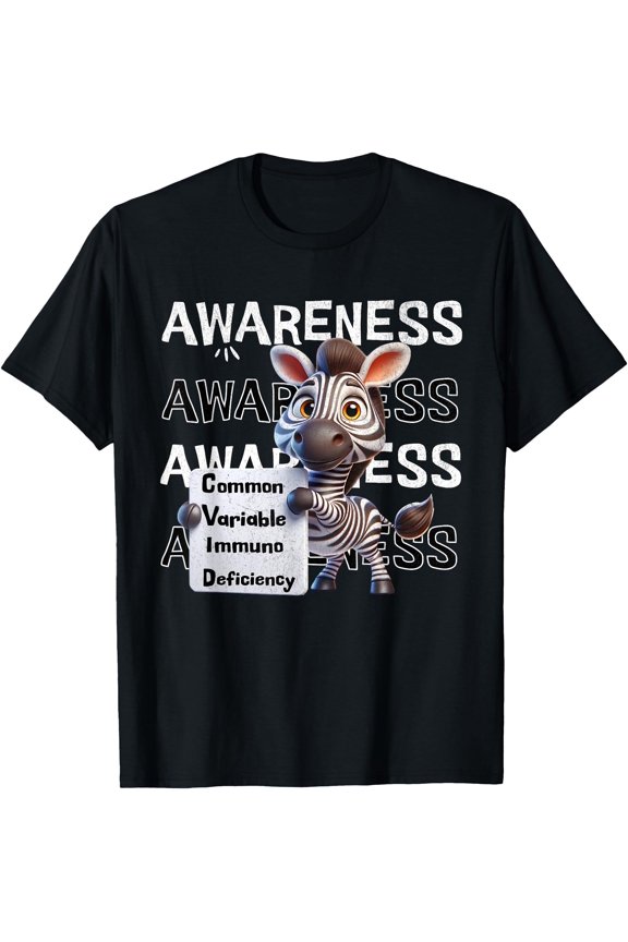 Common variable immunodeficiency CVID awareness zebra T-Shirt, Unisex T-Shirt