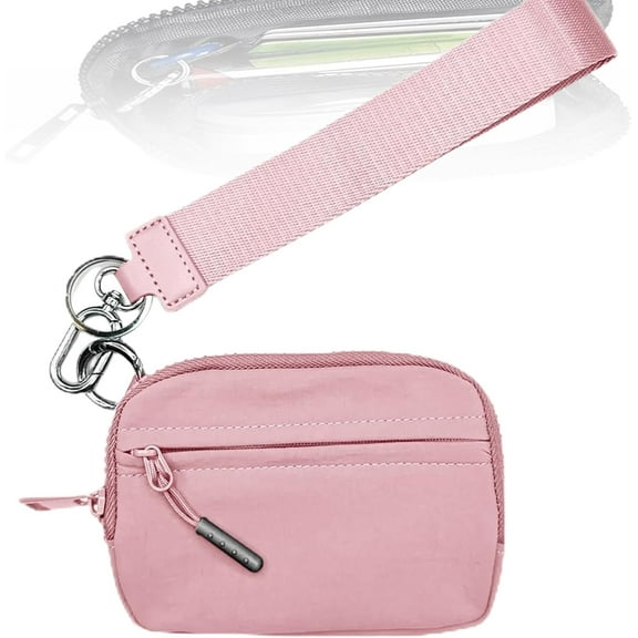 Commonlyto Wallet, The Wallet 2nd Gen, Wristlet Nylon Large space with zipper, Waterproof Material, For Women's Daily Travel(Pink)