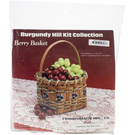 Commonwealth Burgundy Hill Basket Kit-Berry Basket 4"X4"X4.5"