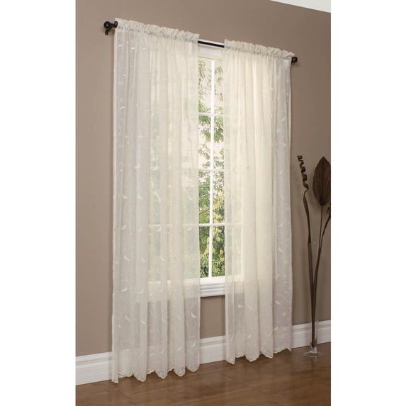 Commonwealth Hathaway 96" Rod Pocket Curtain Panel in Cream