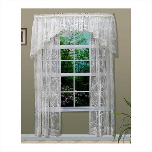 Commonwealth Home Fashions Mona Lisa Engineered Bridal Lace Window Panels - White - 72 in.