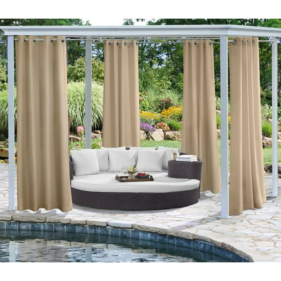 Commonwealth Home Fashions Outdoor Decor Gazebo 50 X 108 Solid Indoor/Outdoor Grommet Panel Khaki