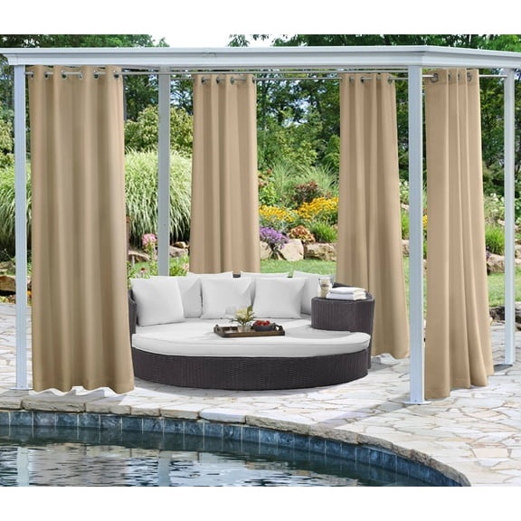 Commonwealth Home Fashions Outdoor Decor Gazebo 50 X 108 Solid Indoor/Outdoor Grommet Panel Khaki