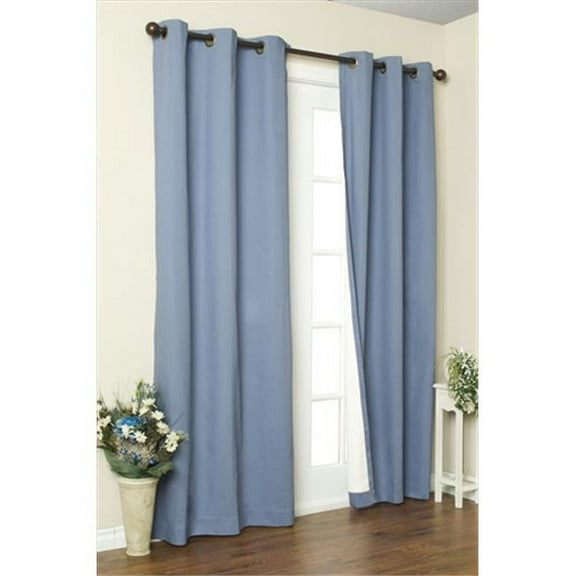 Commonwealth Home Fashions Thermalogic Insulated Solid Color Grommet Top Curtain Panel Pairs - Blue - 160 x 84 in.