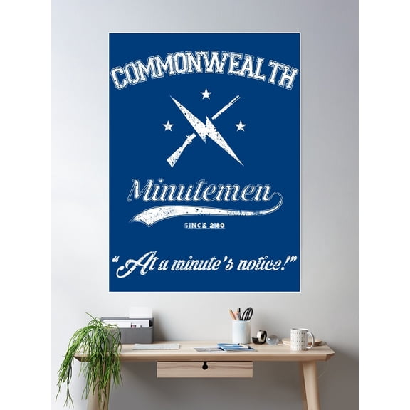 Commonwealth Minutemen Poster Wall Art, Modern Wall Decor For Living Room Bedroom, 12x18 UNFRAMED