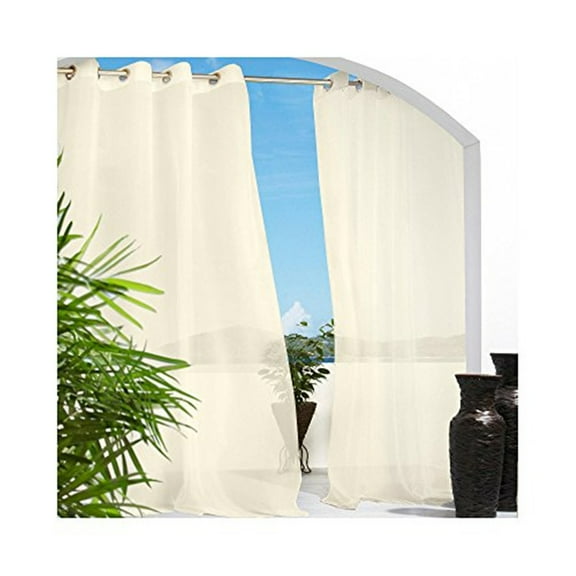 Commonwealth Outdoor Decor Escape Indoor/Outdoor Voile Grommet Panel - 54x108" - Ivory