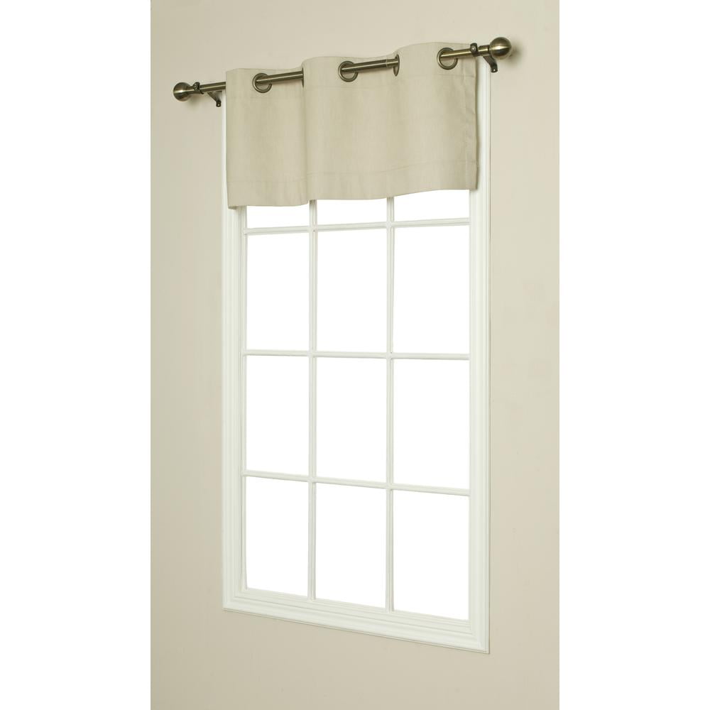 Khaki Cotton Duck Grommet Top Sill Length Valance