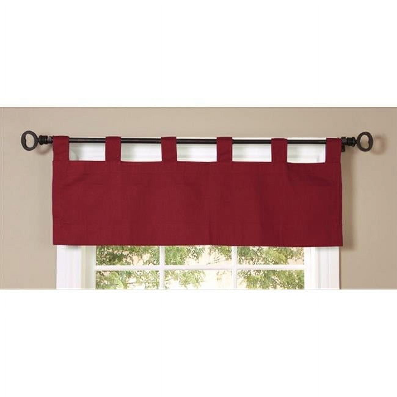 Burgundy Cotton Tab Top Insulated Valance - 40"x15"