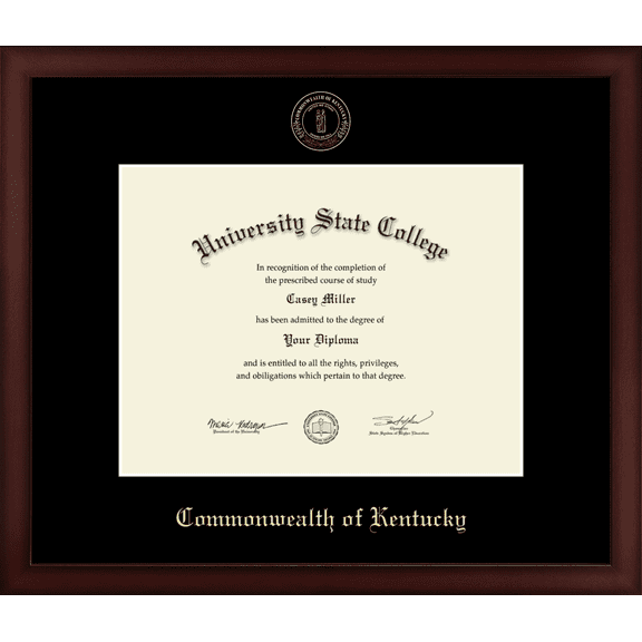 Commonwealth of Kentucky Official State Seal Document Frame, Document Size 11" x 8.5"