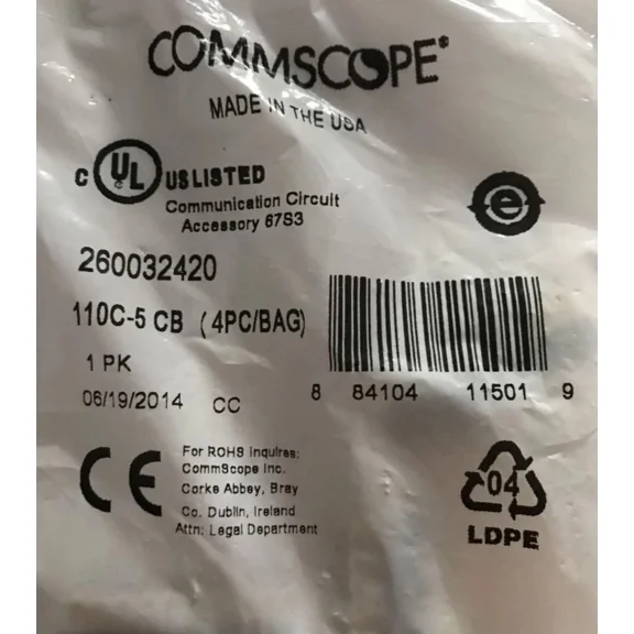Commscope 110C-5 Cb 260032420 Connector Clips . Pkg Of 4