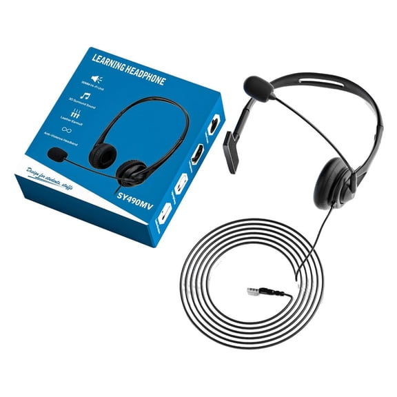 Communication Headset with Single Ear Fit and Microphone, Mono for Work , Meetings, Lessons by LUVNIM