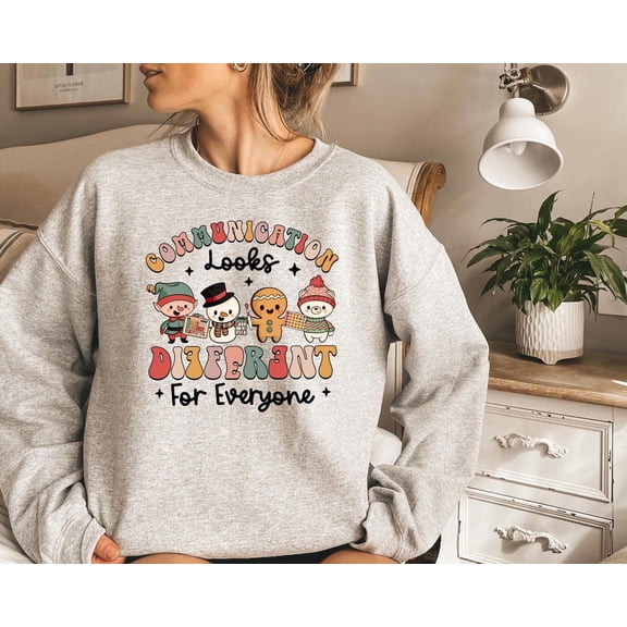 Communication Looks Different For Everyone Shirt, Speech Therapy Shirt, Speech Pathologist Sweatshirt, Slp Sweatshirt, AAC Speechie SLPA Shirts All Size S-5Xl