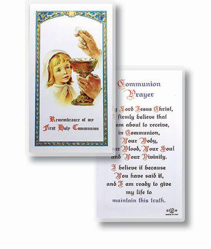 Communion Girl Laminated Catholic Prayer Holy Card with Prayer on Back ...