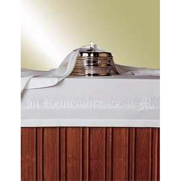 Communion-Linens-2 Piece Set-Table Cloth & Element Cover-In Remembrance Of Me-White