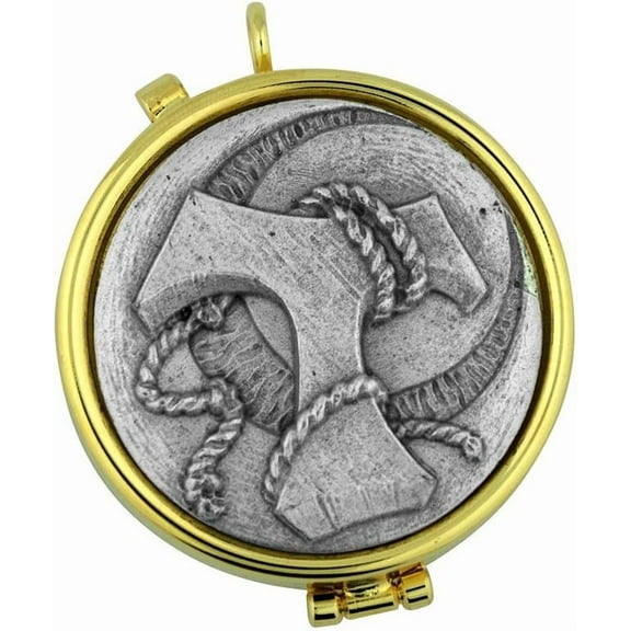 Communion PYX | 2 Sizes and 20+ Styles Made in Italy (Tau and Ropes - Pewter, Large - 2.5")