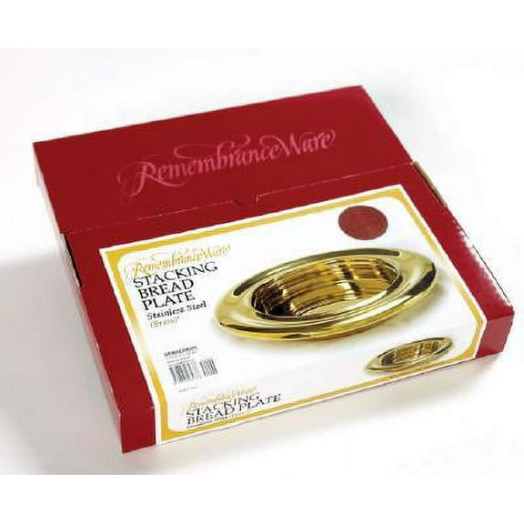 Communion-RemembranceWare-BrassTone Stacking Bread Plate (Stainless Steel)